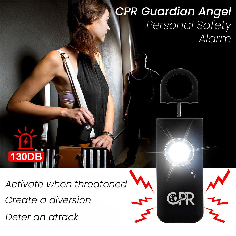 CPR Guardian Angel - Personal Safety Alarm for Women, Elderly, Self Defense Keychain, Rape Alarm, Panic Alarm with Loud 130dB Siren, LED Flashlight